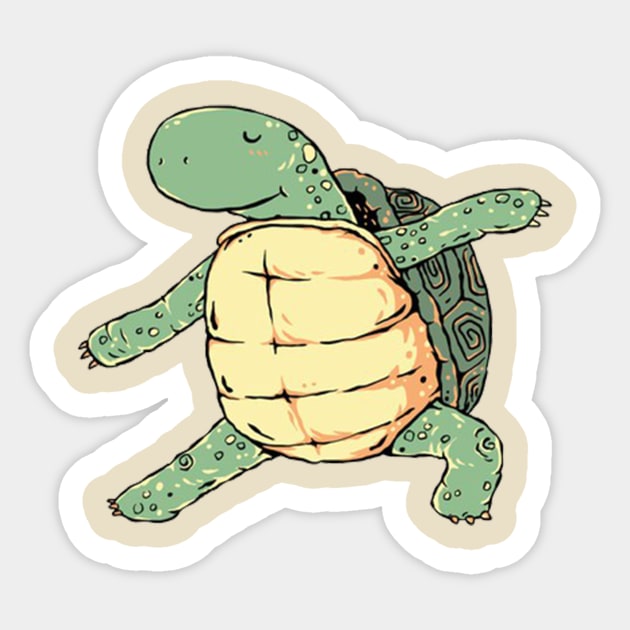 Dancing Turtle Sticker by boozethebozz tees.art